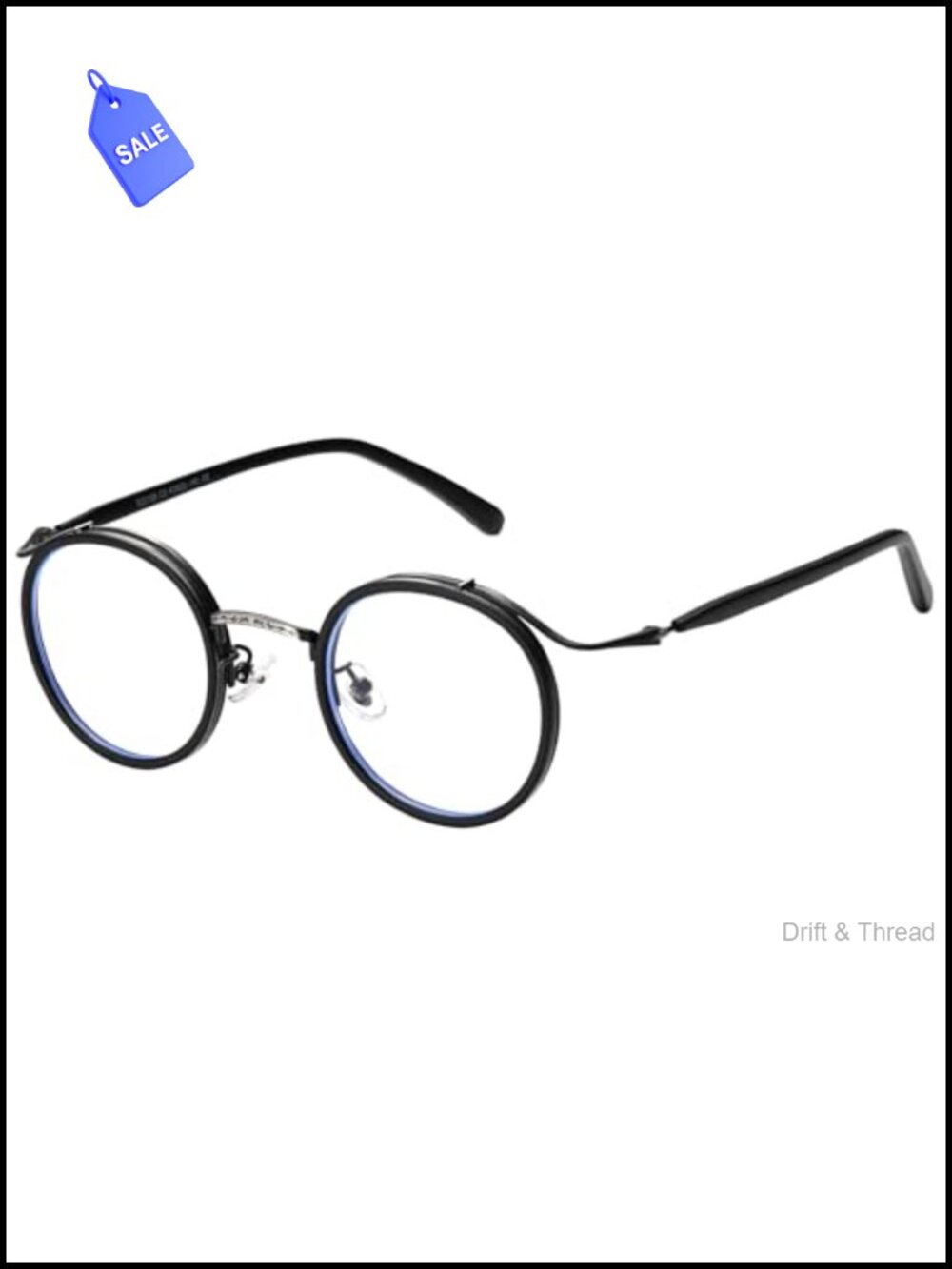 Retro Round Blue Light Blocking Glasses TR90 Frame PC Lenses
